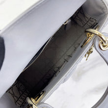 Load image into Gallery viewer, Lady Dior pearl grey lambskin mini, gold hdw
