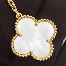 Load image into Gallery viewer, Van Cleef &amp; Arpels (VCA) 2 motif Magic Alhambra white mother of pearl earrings, 18k gold
