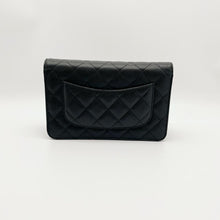 Load image into Gallery viewer, Chanel black caviar woc wallet on chain, gold hdw chip
