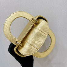 Load image into Gallery viewer, Lady Dior gold snakeskin mini, gold hdw
