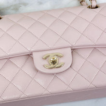 Load image into Gallery viewer, Chanel 21c small light pink caviar classic flap, light gold hdw
