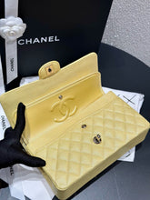 Load image into Gallery viewer, Chanel medium caviar yellow pearl iridescent, gold hdw
