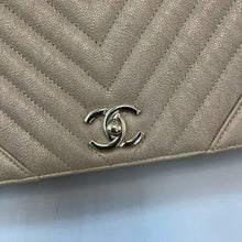 Load image into Gallery viewer, Chanel chevron beige medium statement flap
