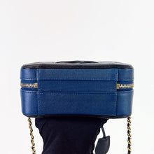 Load image into Gallery viewer, Chanel small blue filigree vanity, gold hdw
