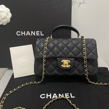 Load image into Gallery viewer, Chanel black caviar mini top handle, gold hdw
