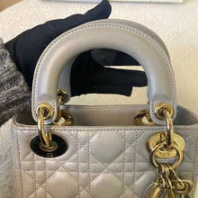 Load image into Gallery viewer, Lady Dior Mini Pearl Grey, with gold hdw
