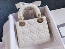 Load image into Gallery viewer, Lady Dior mini white, with gold hdw
