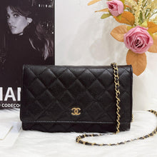 Load image into Gallery viewer, Chanel black caviar woc, gold hdw, with magnetic closure.
