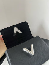 Load image into Gallery viewer, Louis Vuitton black twist MM with silver hdw
