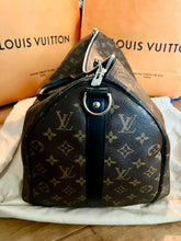 Load image into Gallery viewer, Louis Vuitton keepall 45 bandoliere, mongram macassar with black trim
