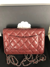 Load image into Gallery viewer, Chanel 28 series burgundy lambskin woc, wallet on chain
