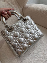 Load image into Gallery viewer, Lady Dior small silver cannage lambskin, with silver hdw
