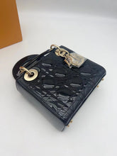 Load image into Gallery viewer, Lady Dior black patent mini, gold hdw
