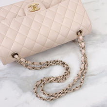 Load image into Gallery viewer, Chanel 22c light beige caviar medium classic flap, light gold hdw
