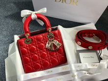 Load image into Gallery viewer, Lady Dior small red with gold hdw
