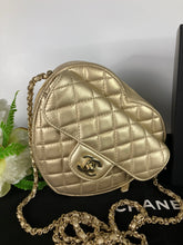 Load image into Gallery viewer, Chanel 22s Gold large heart bag, with gold hdw
