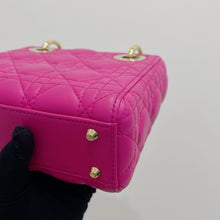 Load image into Gallery viewer, Lady Dior mini in Barbie pink with gold hdw
