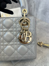 Load image into Gallery viewer, Lady Dior pearl grey mini, gold hdw
