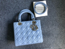 Load image into Gallery viewer, Lady Dior blue medium lambskin, silver hdw
