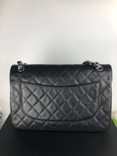 Load image into Gallery viewer, Chanel black caviar jumbo, silver hdw
