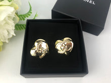 Load image into Gallery viewer, Chanel 22b large heart turnlock earrings, gold tone
