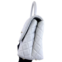Load image into Gallery viewer, Chanel medium grey caviar coco handle, light gold hdw.
