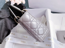 Load image into Gallery viewer, Lady Dior mini in pearl grey with light gold hdw
