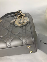 Load image into Gallery viewer, Lady Dior mini pearl grey, gold hdw
