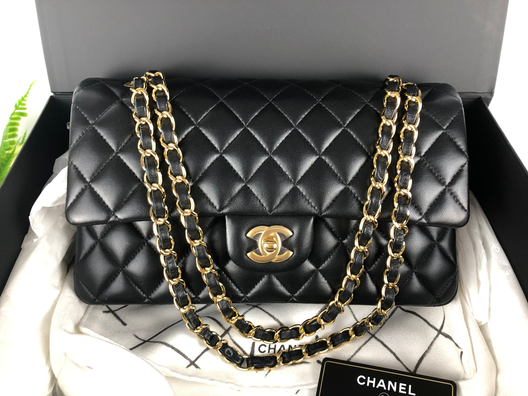 Chanel 31 series black lambskin medium flap, gold hdw