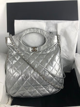 Load image into Gallery viewer, Chanel silver 31 shoulder bag, crumpled calfskin
