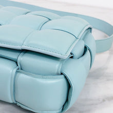 Load image into Gallery viewer, Bottega Veneta baby blue padded cassette bag with silver hdw
