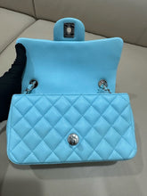 Load image into Gallery viewer, Chanel neon blue lambskin mini rectangular, silver hdw
