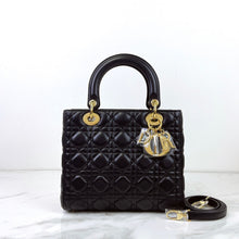 Load image into Gallery viewer, Lady Dior black medium lambskin, gold hdw
