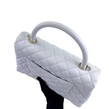 Load image into Gallery viewer, Chanel medium grey caviar coco handle, light gold hdw.

