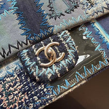 Load image into Gallery viewer, Chanel denim patchwork bag medium with silver hdw
