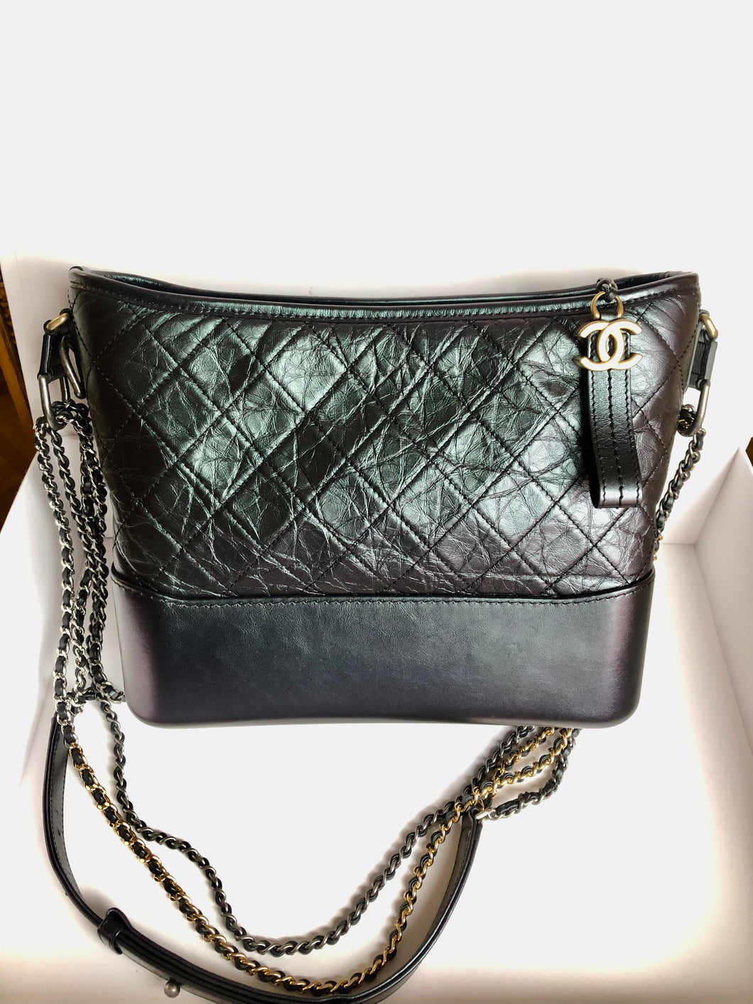 Chanel Large purple iridescent Gabrielle, aged calfskin