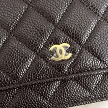 Load image into Gallery viewer, Chanel black caviar woc, gold hdw, with magnetic closure.
