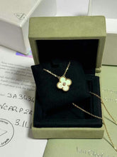 Load image into Gallery viewer, Van Cleef &amp; Arpels (VCA) limited edition 2018 Gold MOP mother of pearl 18k gold and diamond holiday pendant
