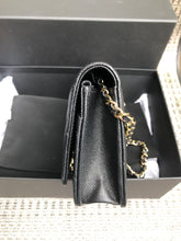 Load image into Gallery viewer, Chanel 22s black caviar crystal CC woc, wallet on chain
