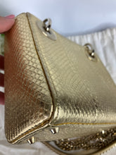 Load image into Gallery viewer, Lady Dior gold snakeskin mini, gold hdw
