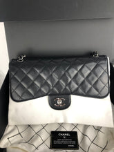 Load image into Gallery viewer, Chanel black caviar jumbo, silver hdw
