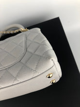 Load image into Gallery viewer, Chanel light grey caviar small coco handle, gold hdw
