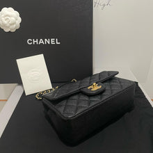 Load image into Gallery viewer, Chanel black caviar mini top handle, gold hdw
