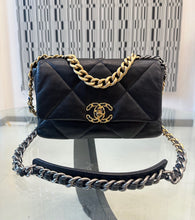 Load image into Gallery viewer, Chanel 19 in black lambskin, gold hdw
