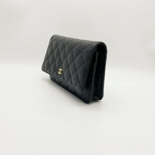 Load image into Gallery viewer, Chanel black caviar woc wallet on chain, gold hdw chip
