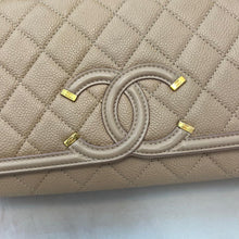 Load image into Gallery viewer, Chanel beige caviar filigree medium, gold hdw
