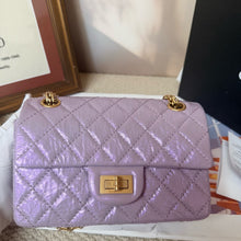 Load image into Gallery viewer, Chanel 24P mini reissue lilac purple, with aged gold hardware
