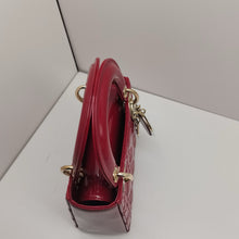 Load image into Gallery viewer, Lady Dior mini red patent, gold hdw
