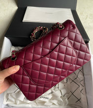 Load image into Gallery viewer, Chanel burgundy medium caviar classic flap, gold hdw
