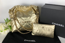 Load image into Gallery viewer, Chanel 22 in gold calfskin, gold hdw
